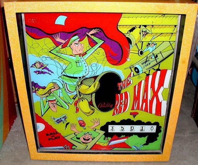 The Red Max backglass