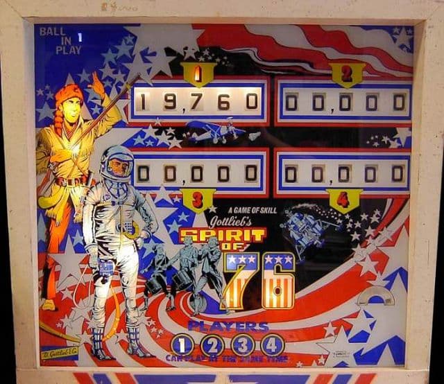 Spirit of 76 backglass