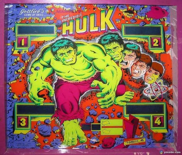 The Incredible Hulk backglass