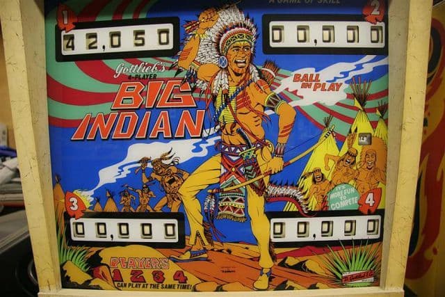 Big Indian backglass