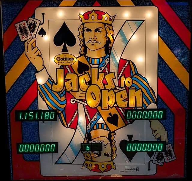 Jacks to Open backglass