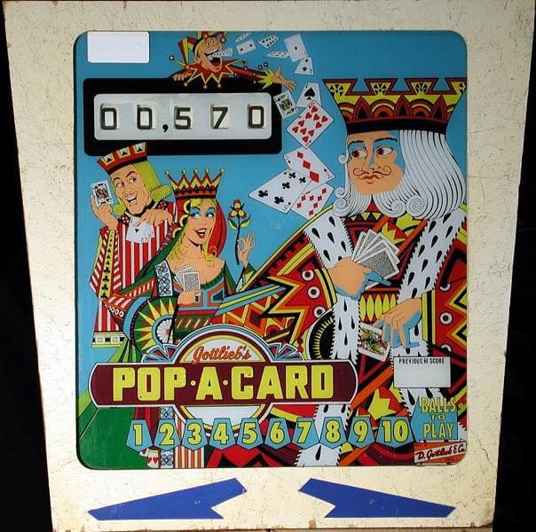 Pop-A-Card backglass