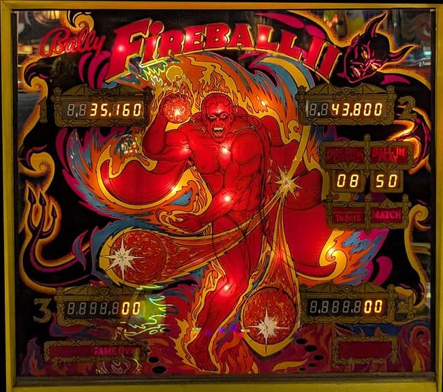 Fireball II backglass