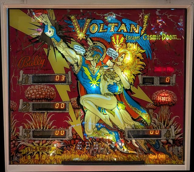 Voltan Escapes Cosmic Doom backglass