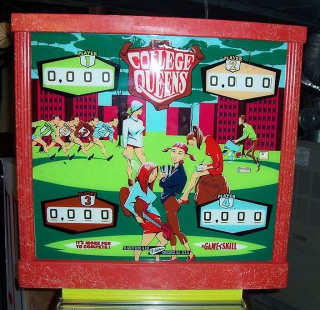 College Queens backglass