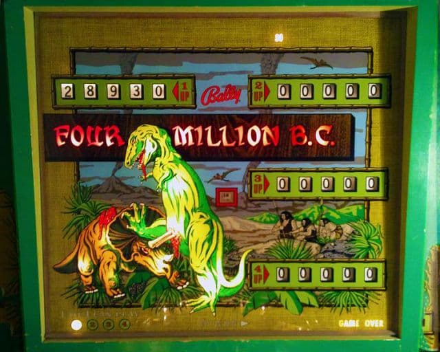 Four Million B.C. backglass